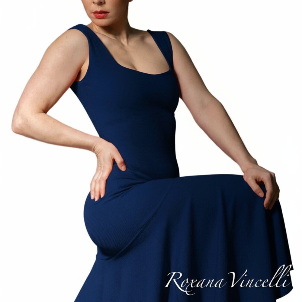 Tango dress "Carmen" in Dark blue Glitter